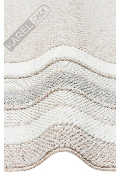 MOTTO MOT 04 BEIGE GREY Yumuşak Tuşeli Örgü Dokuma Modern Makine Halısı