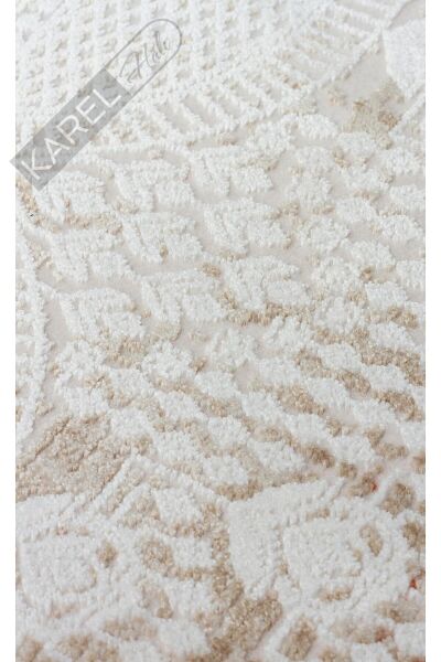 PADONA PDN 05 CREAM VIZON  Extra Yumuşak Dokulu Sık Dokuma Modern Desenlere Sahip Şık Salon Halısı