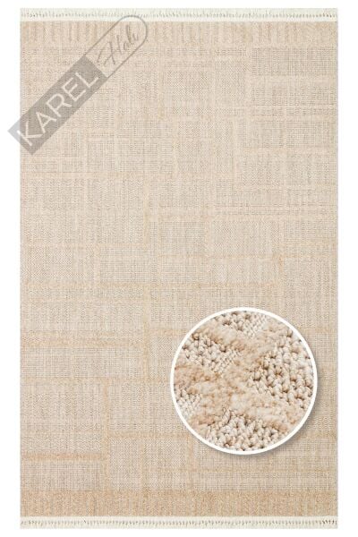JOY JOY 03 BEIGE  Hav Toz Vermeyen Yumuşak dokulu Modern Makine Halısı