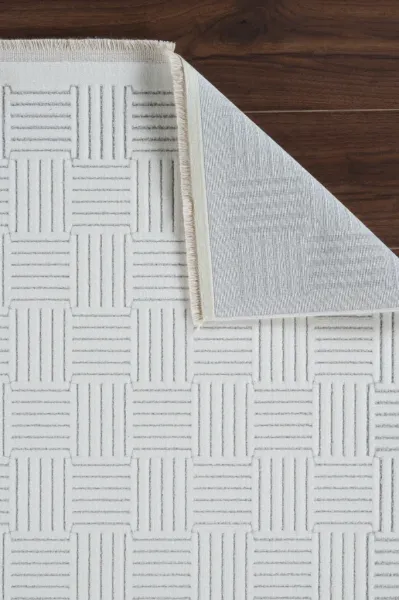Apex Halı Origami 6911 Beyaz Gri Halı