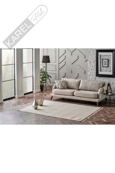 SOHO SH 01 BEIGE Hav Toz Vermez Hasır Dokuma Modern Makine Halısı