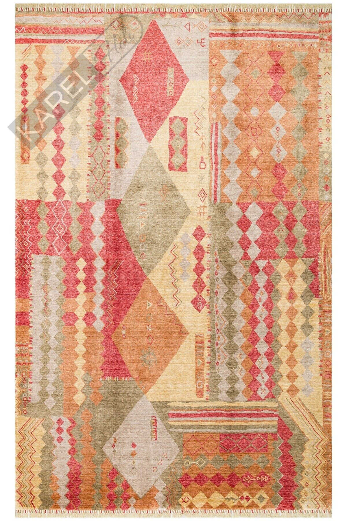Zara Zr 10 Red Autumn Otantik Desenli El Emeği Ile Özel Tezgahlarda Üretilen Modern Uşak Halısı