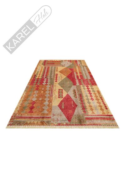 Zara Zr 10 Red Autumn Otantik Desenli El Emeği Ile Özel Tezgahlarda Üretilen Modern Uşak Halısı