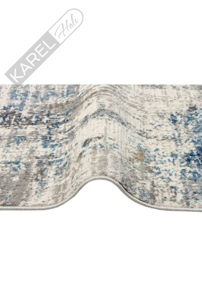 Lagos Lgs 09 Cream Blue Hav Toz Vermez Eskitme Desenli Modern Makine Halısı