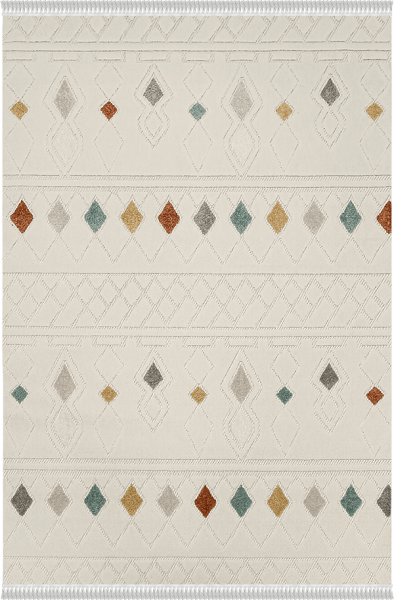 Woolen Halı Mudo Koleksiyonu 8751 Multi İskandinav Desen Polyester Halı