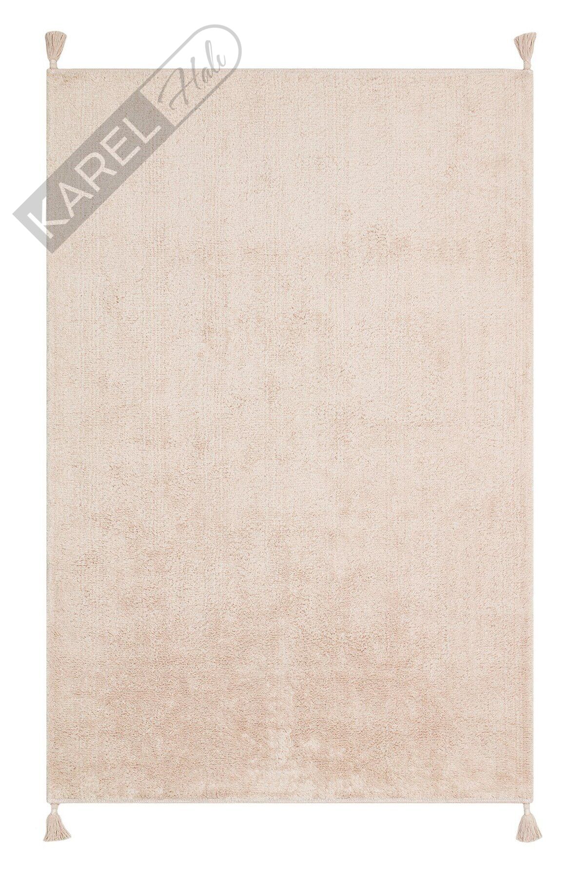 COTTON BOON CBN PLAIN BEIGE Yıkanabilir Kaymaz Tabanlı Naturel Pamuk Bebek Halısı