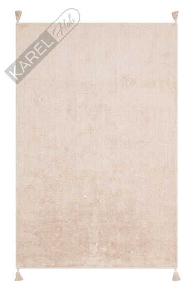 COTTON BOON CBN PLAIN BEIGE Yıkanabilir Kaymaz Tabanlı Naturel Pamuk Bebek Halısı