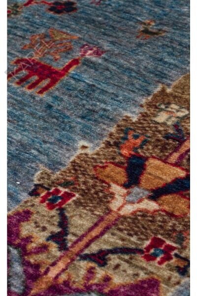 Antique Atk 09 Aqua Kolay Kullanımlı Kaymaz Karabağ Ve Antik Desenlere Sahip Yıkanabilir Ma