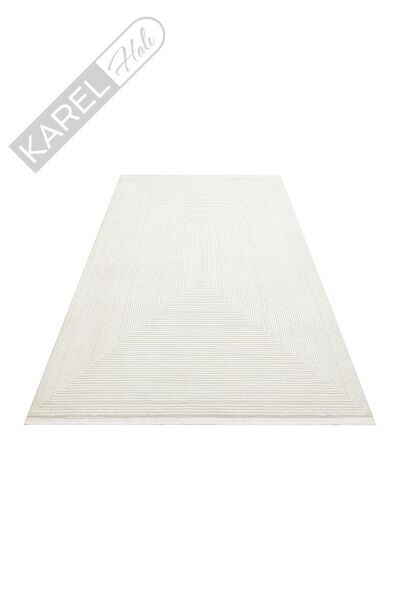 LAGOS XW LGS 22 CREAM GREY XW  Hav Toz Vermez Eskitme Desenli Modern Makine Halısı