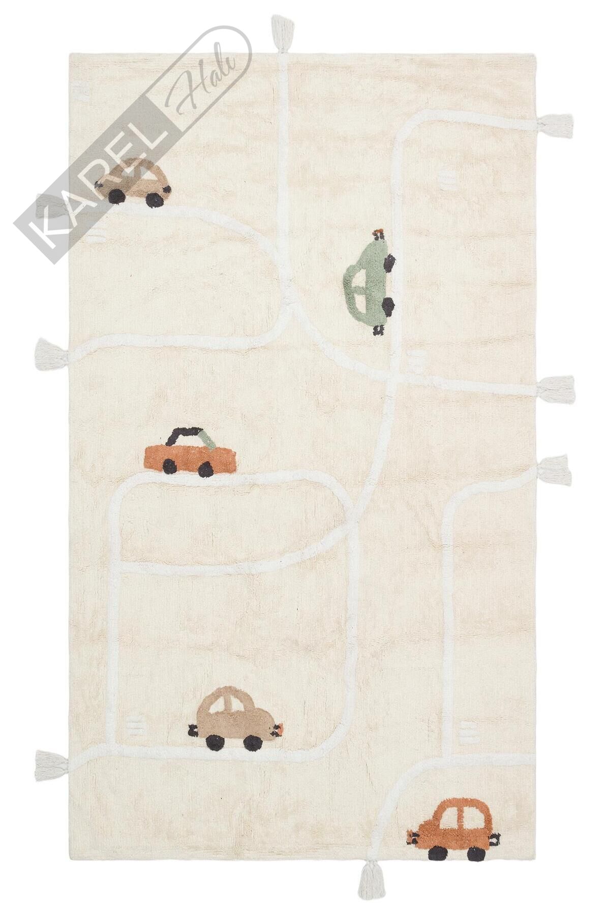 COTTON BOON XXW CBN 09 MULTY XXW Yıkanabilir Kaymaz Tabanlı Naturel Pamuk Bebek Halısı