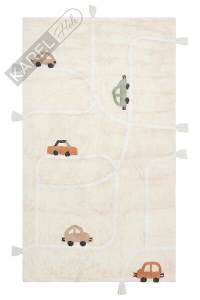 COTTON BOON XXW CBN 09 MULTY XXW Yıkanabilir Kaymaz Tabanlı Naturel Pamuk Bebek Halısı
