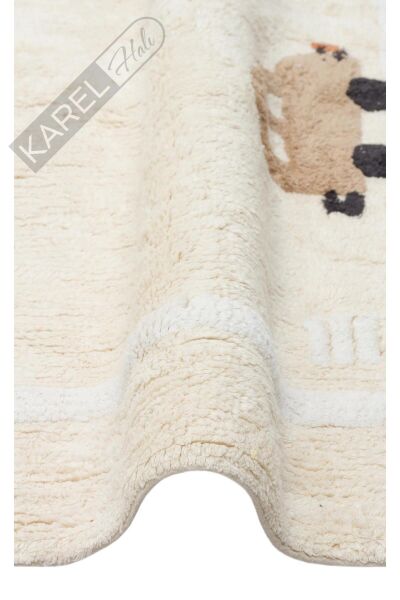 COTTON BOON XXW CBN 09 MULTY XXW Yıkanabilir Kaymaz Tabanlı Naturel Pamuk Bebek Halısı