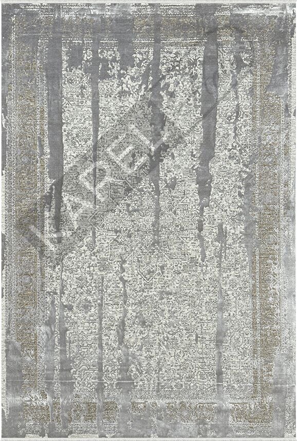 Woolen Halı Glorya 5756 Gri Premium Saçaklı Halı