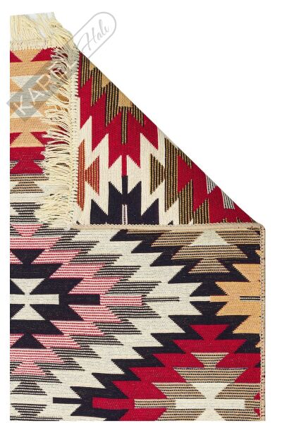 ARYA AR 33 RED Yıkanabilir Çift Taraflı Modern Desenli Dokuma Kilim