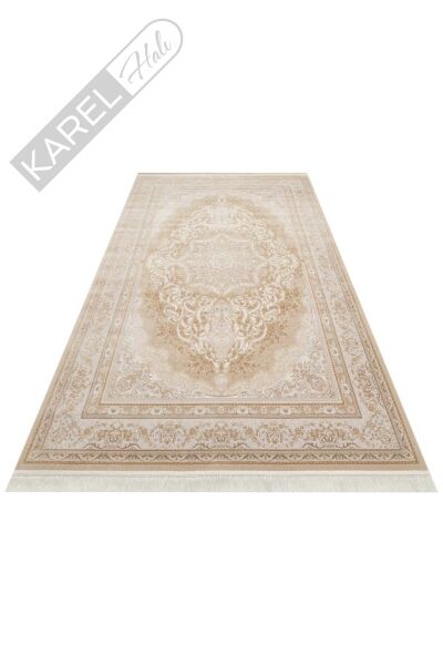 PERSIAN PER 01 BEIGE Klasik Desenli Yüksek Kalite Sıkı ve İnce Dokuma Yaklaşık 3 Milyon Point Makin