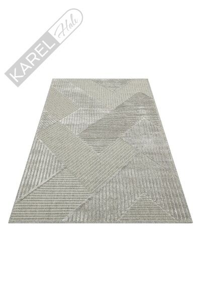 ZENITH ZNT 01 GREY  Yüksek Alçak Dokulu Naturel Yün ve Viskon Modern Dokuma Halı