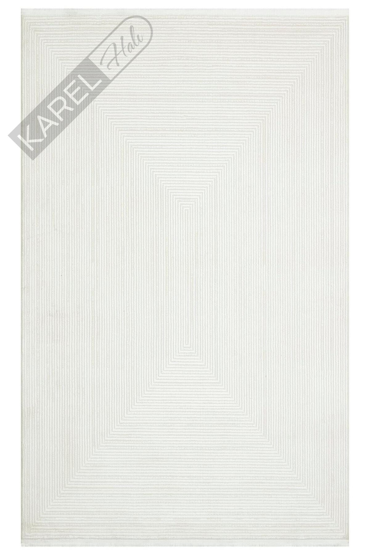 LAGOS XW LGS 22 CREAM GREY XW  Hav Toz Vermez Eskitme Desenli Modern Makine Halısı