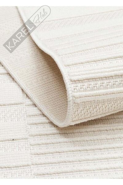 MONO LOOP MNO LOOP 01 WHITE Bukleli Sisal Dokuma Yıkanabilir Hav Vermez Kaymaz Tabanlı Kolay Temizl