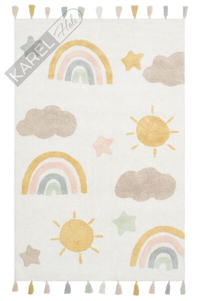 COTTON BOON XXW CBN 10 MULTY XXW  Yıkanabilir Kaymaz Tabanlı Naturel Pamuk Bebek Halısı