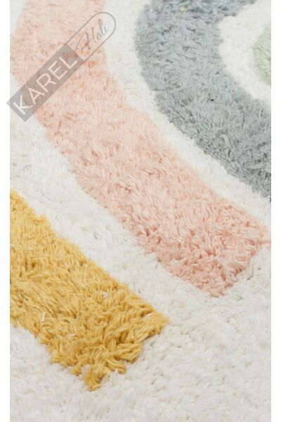 COTTON BOON XXW CBN 10 MULTY XXW  Yıkanabilir Kaymaz Tabanlı Naturel Pamuk Bebek Halısı