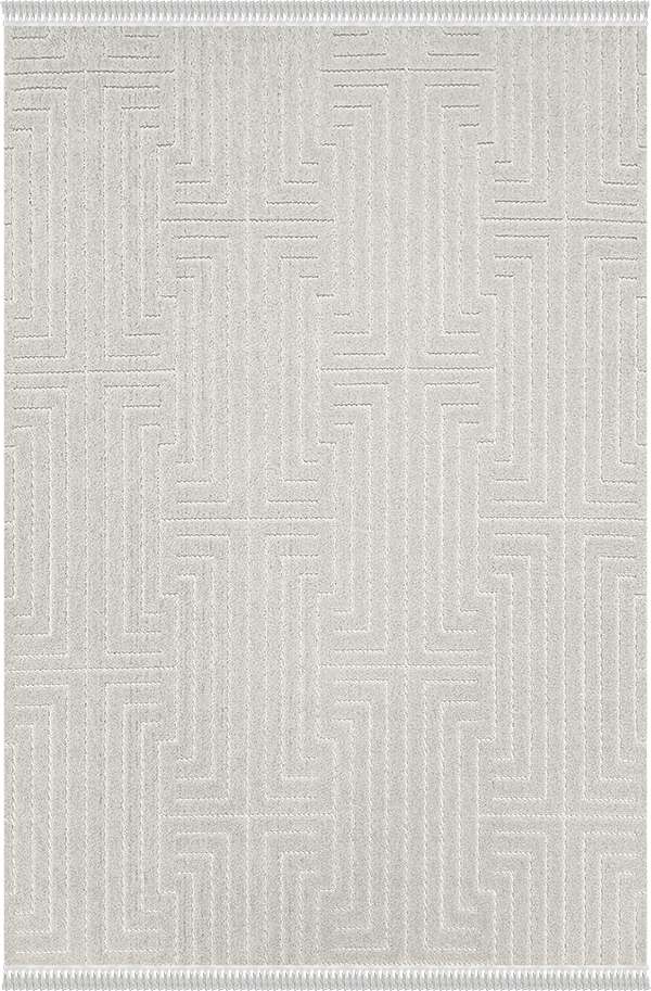 Woolen Halı Mudo Koleksiyonu 8755 Gri İskandinav Desen Polyester Halı