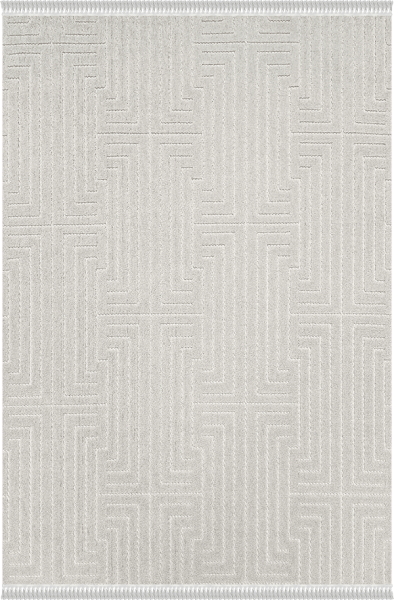 Woolen Halı Mudo Koleksiyonu 8755 Gri İskandinav Desen Polyester Halı