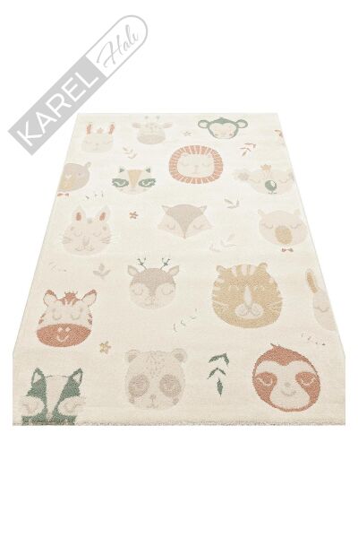 PICCOLO PCL 04 CREAM MULTY Pastel Renkli Hav ve Toz Vermeyen Çocuk Halısı