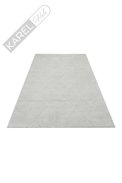MISSORI MSR 03 GREY Hav Toz Vermez Sade Desenli Yumuşak Dokulu Modern Makine Halısı