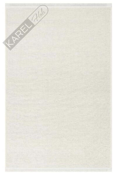LIZA KILIM LIZ 01 WHITE Hav Toz Vermez Kaymaz Tabanlı Yıkanabilir Düz Renk Kilim