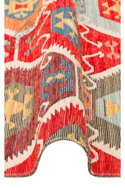 NOMAD NMD 06 RED Yıkanabilir, Çift Taraflı Kullanıma Uygun Yumuşak Tuşeli Otantik Kilim