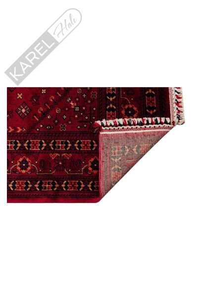 NOSTALJI 961 RED Afgan / Yağcıbedir Desenli El Emeği ile Özel Tezgahlarda Üretilen Tensel Uşak Halı