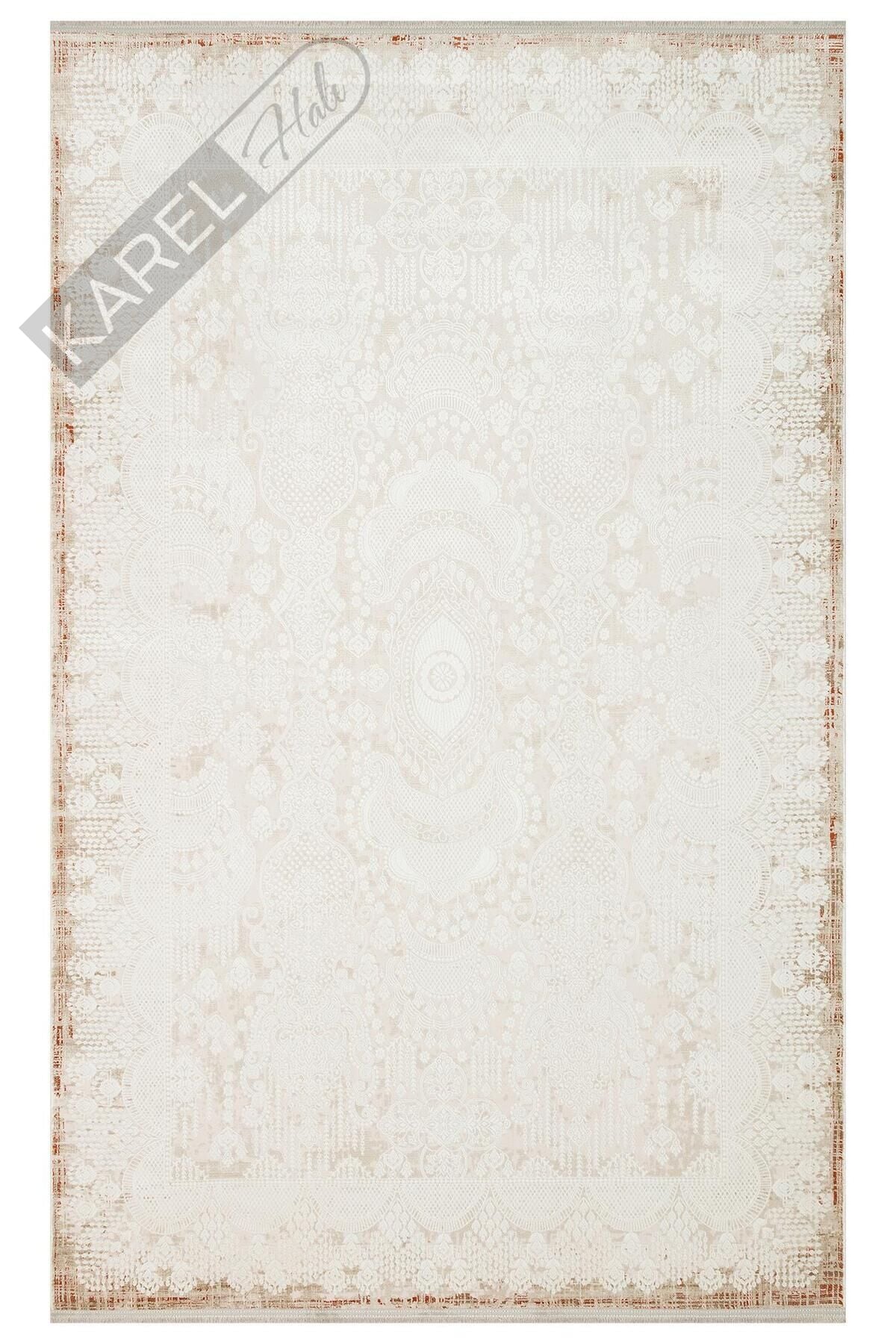 PADONA PDN 05 CREAM VIZON  Extra Yumuşak Dokulu Sık Dokuma Modern Desenlere Sahip Şık Salon Halısı