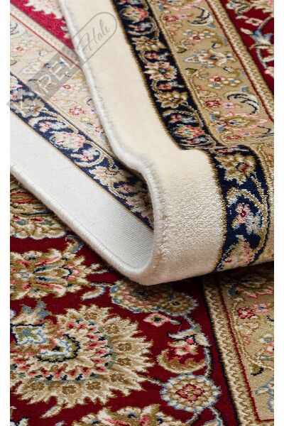 ISFAHAN ISF 03 CREAM RED Klasik Desenli Yüksek Kalite Sık Dokuma Makine Halısı