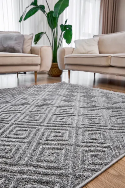 Apex Halı Anemon 6814 Gri Dekoratif Halı