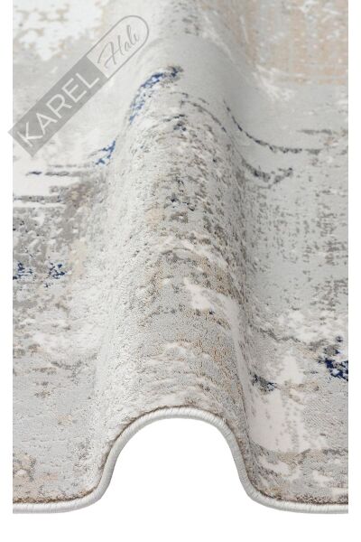 PADONA PDN 06 GREY NAVY  Extra Yumuşak Dokulu Sık Dokuma Modern Desenlere Sahip Şık Salon Halısı