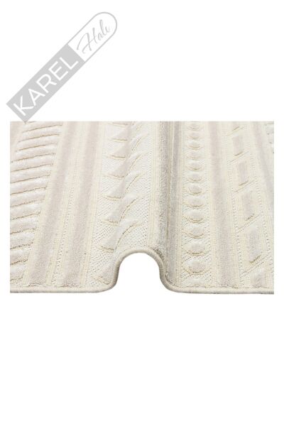 ZENITH ZNT 06 CREAM  Yüksek Alçak Dokulu Naturel Yün ve Viskon Modern Dokuma Halı
