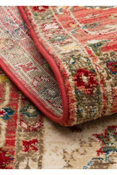 KYBELE KYB 04 CREAM RED XW Sıcak Renk Tonlu Otantik Makine Halısı