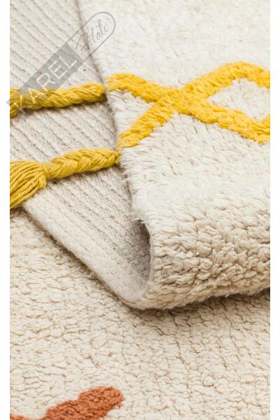 COTTON BOON XXW CBN 12 MULTY XXW Yıkanabilir Kaymaz Tabanlı Naturel Pamuk Bebek Halısı