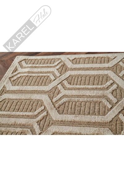 ZENITH ZNT 07 LATTE  Yüksek Alçak Dokulu Naturel Yün ve Viskon Modern Dokuma Halı