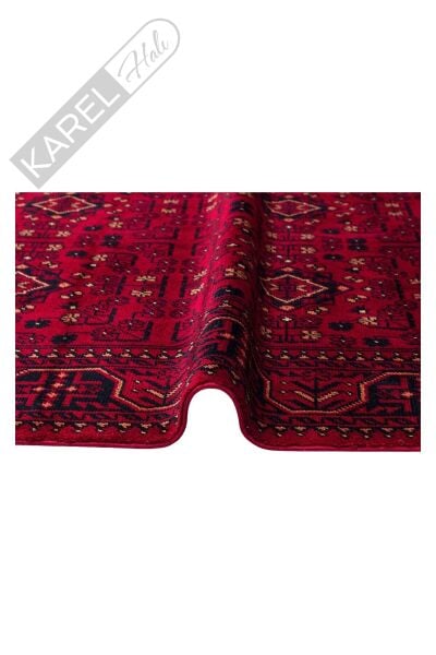 NOSTALJI 960 RED Afgan / Yağcıbedir Desenli El Emeği ile Özel Tezgahlarda Üretilen Tensel Uşak Halı