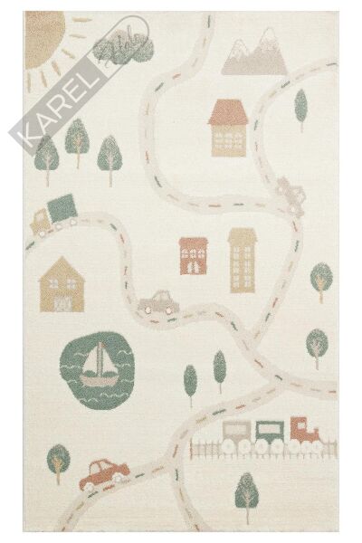 PICCOLO PCL 07 CREAM MULTY  Pastel Renkli Hav ve Toz Vermeyen Çocuk Halısı