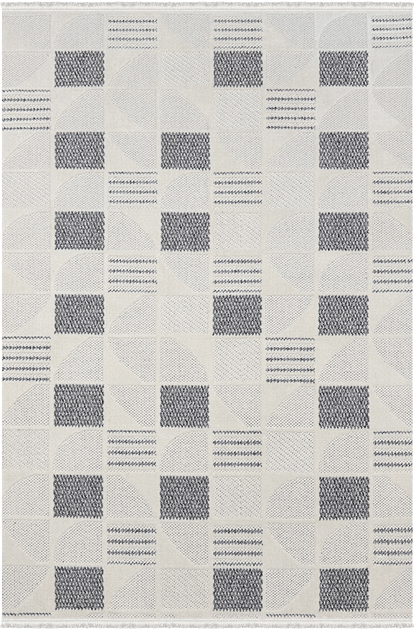 Woolen Halı Venis Koleksiyonu 8804 Gri Mikropolyester İskandinav Desen Dekoratif Halı