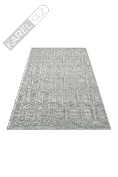 ZENITH ZNT 07 GREY  Yüksek Alçak Dokulu Naturel Yün ve Viskon Modern Dokuma Halı