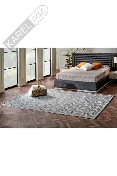ZENITH ZNT 07 GREY  Yüksek Alçak Dokulu Naturel Yün ve Viskon Modern Dokuma Halı