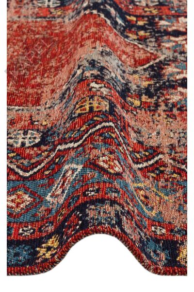 ANADOLU KILIM AND 04 MULTY Geleneksel Anadolu Motifli Yıkanabilir Kaymaz Tabanlı Şönil Dokuma Halı