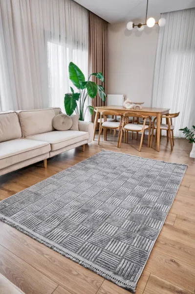 Apex Halı Anemon 6824 Gri Dekoratif Halı