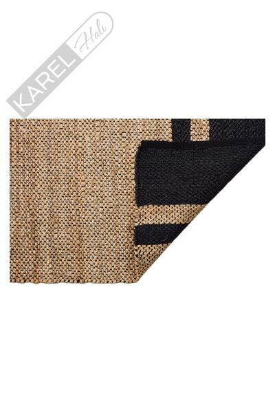 ECHO ECH 07 NATURAL BLACK  El Dokuma Naturel Jüt Hasır Halı