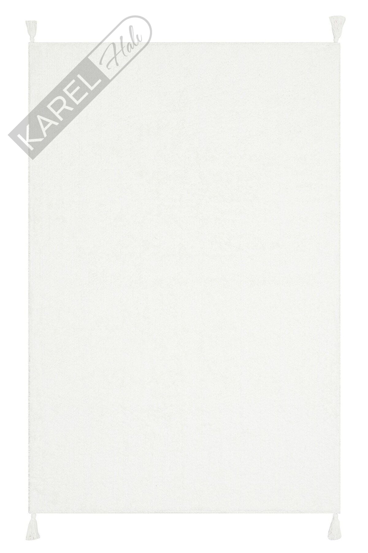 COTTON BOON CBN PLAIN WHITE Yıkanabilir Kaymaz Tabanlı Naturel Pamuk Bebek Halısı