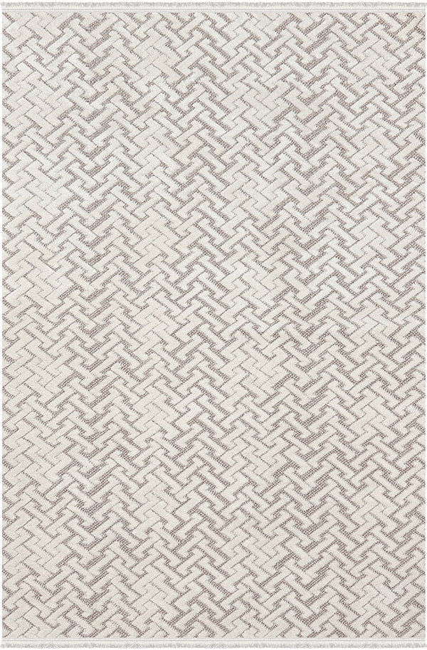 Woolen Halı Venis Koleksiyonu 8808 Bej Mikropolyester İskandinav Desen Dekoratif Halı