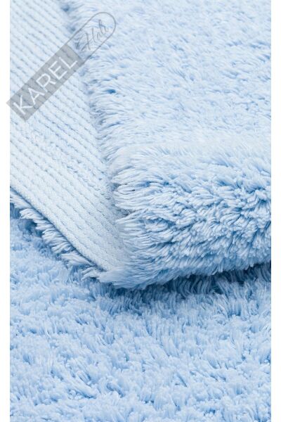 COTTON BOON CBN PLAIN BLUE Yıkanabilir Kaymaz Tabanlı Naturel Pamuk Bebek Halısı